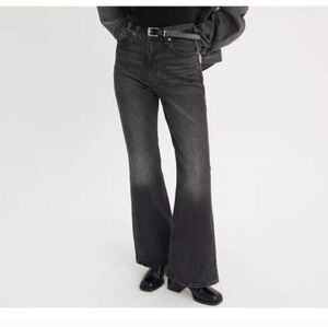 Levi's Womens Jeans 70s High Rise Flare Gray Charcoal Wash Size 29